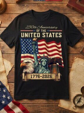 Vintage America 250th Annivaersary Tee USA Patriotic Eagle Y2K Shirt